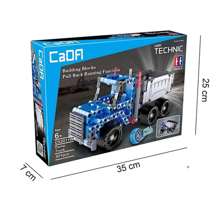 Klocki CaDa Technic Zestaw pojazdów 2w1 Śmieciarka i Koparka Pull Back 536 elementów