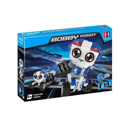 Klocki konstrukcyjne CaDA Robot Bobby 2w1 Pojazd z napędem pull back 195 elementów