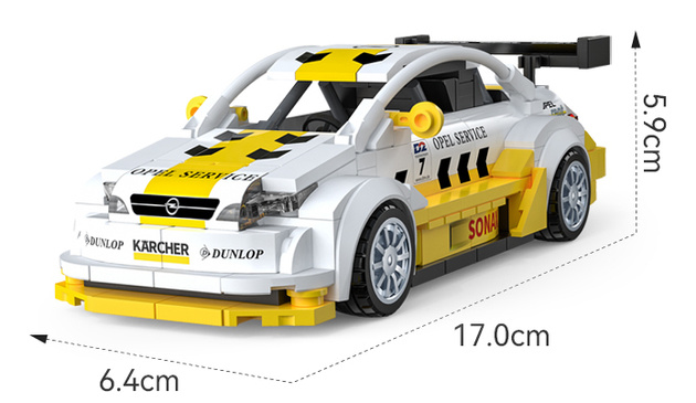 Klocki konstrukcyjne CaDA wyścigówka Samochód wyścigowy Opel Astra V8 Coupe DTM Auto sportowe 305 elementów