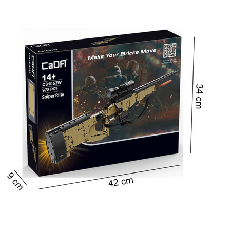 CaDA C81053W klocki konstrukcyjne broń strzelający karabin snajperski 978 el.