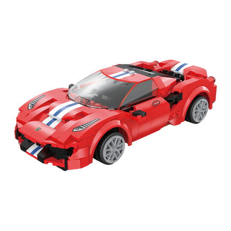 Klocki konstrukcyjne CaDA Zdalnie sterowane auto 20 cm czerwony samochód 488 Race Car 306 elementów RC Dual Mode