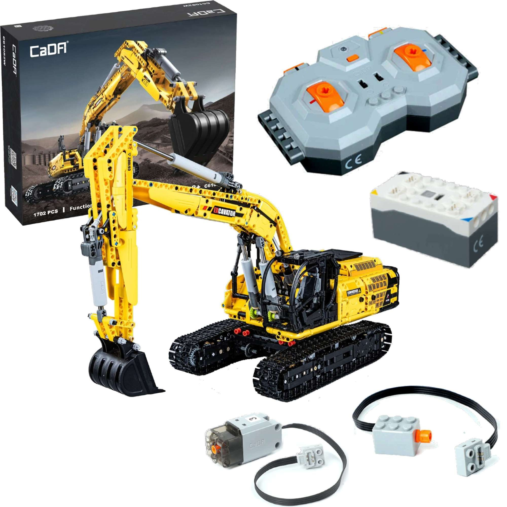 RC WORKING CONSTRUCTION VEHICLE 2台セット Klocki Konstrukcyjne CaDA Zdalnie sterowana duża koparka Pojazd