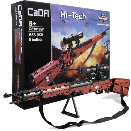 Klocki konstrukcyjne CaDA Musket Karabiner 98K broń karabin strzelający + 5 naboi i luneta C61010W