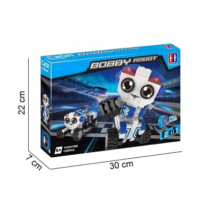 Klocki konstrukcyjne CaDA Robot Bobby 2w1 Pojazd z napędem pull back 195 elementów