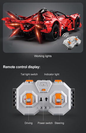 Klocki konstrukcyjne CaDA Duży samochód sportowy 47 cm auto APE Supercar 1823 elementy