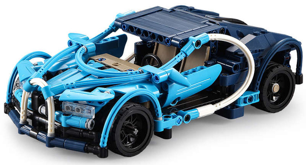 Klocki CaDA 6w1 zestaw klocków konstrukcyjnych Blue Phantom Niebieski pojazd kaskaderski 509 elementów Samochód Auto Motor Motocykl Napęd pull-back STEAM