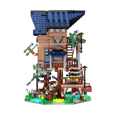 Klocki konstrukcyjne CaDA Zestaw Cztery Pory Roku Świecący domek na drzewie 1155 elementów światło LED