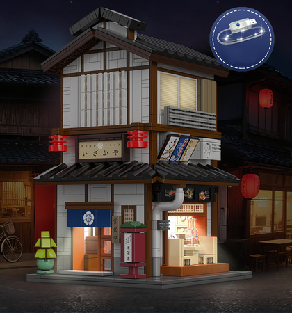 Klocki Konstrukcyjne CaDA Budynek Izakaya gospoda w japońskim stylu światło LED 1195 elementów C66019W