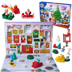 Psi Patrol Kalendarz adwentowy 24 niespodzianki figurki zwierzątek + zimowe akcesoria 3+