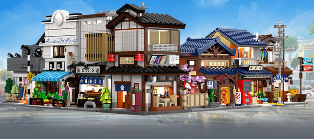 Klocki Konstrukcyjne CaDA Budynek Izakaya gospoda w japońskim stylu światło LED 1195 elementów C66019W