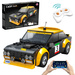 Klocki konstrukcyjne CaDA Samochód zdalnie sterowany Auto wyścigowe 20 cm Czarny Fiat Abarth 131 Pojazd 216 elementów RC Dual Mode