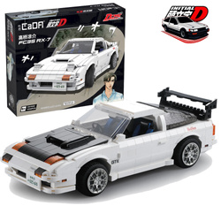 Klocki konstrukcyjne CaDA Samochód Auto biała Mazda RX-7 manga Initial D 35 cm Pojazd 1552 elementów