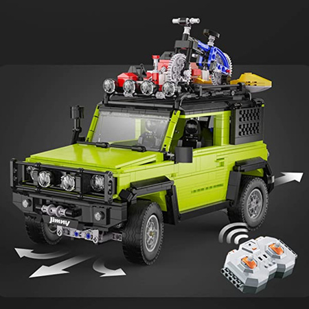 Klocki konstrukcyjne CaDA Duży samochód terenowy 2w1 Suzuki Jimny zielone auto Off Roader terenówka 1803 elementy