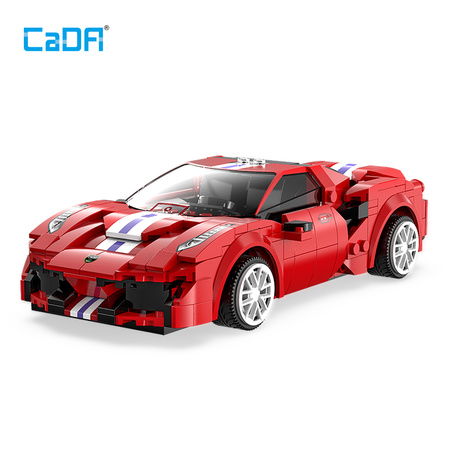 Klocki konstrukcyjne CaDa Zdalnie sterowane auto 20 cm czerwony samochód 488 Race Car 306 elementów RC Dual Mode