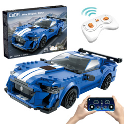 Klocki konstrukcyjne CaDA Zdalnie sterowany samochód wyścigowy Niebieskie auto Pojazd Blue Knight 500 Dual Mode RC 325 elementów