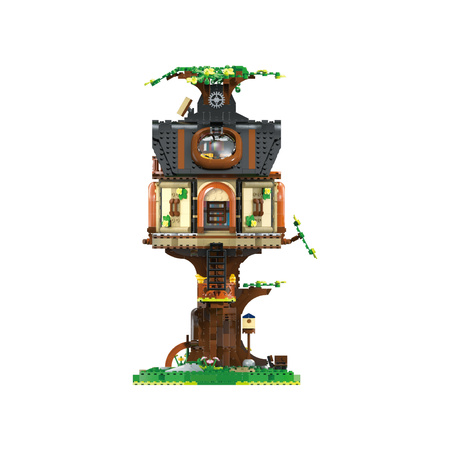 Klocki konstrukcyjne CaDA Tree House Library Biblioteka w Domku na drzewie światło LED 1808 elementów C66013W 