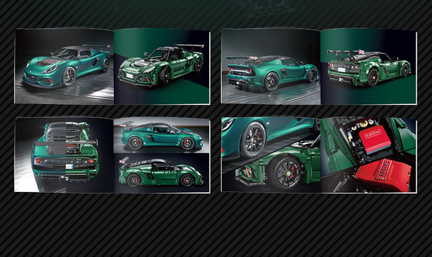 Klocki konstrukcyjne CaDA Samochód 54 cm autko miejskie Lotus Exige Cup 430 ciemnozielony Pojazd 3730 elementów