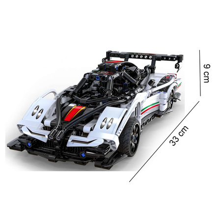 Klocki konstrukcyjne CaDA Zdalnie sterowany Pojazd samochód Z-Wind Białe auto Wyścigowe RC 457 elementów Dual Mode