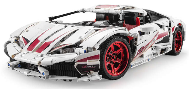 Klocki konstrukcyjne CaDA Duże auto sportowe 49 cm biały Super Car Samochód 1696 elementów