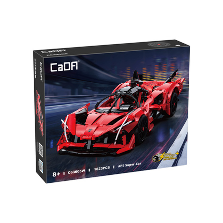 Klocki konstrukcyjne CaDA Duży samochód sportowy 47 cm auto APE Supercar 1823 elementy