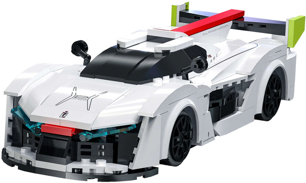 Klocki konstrukcyjne CaDA Samochód zdalnie sterowany Auto wyścigowe 20 cm Biały Pininfarina H2 Speed Pojazd 296 elementów RC Dual Mode