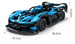 Klocki konstrukcyjne CaDA wyścigówka Samochód wyścigowy zdalnie sterowany Bluefire Specter Auto sportowe 421 elementów RC