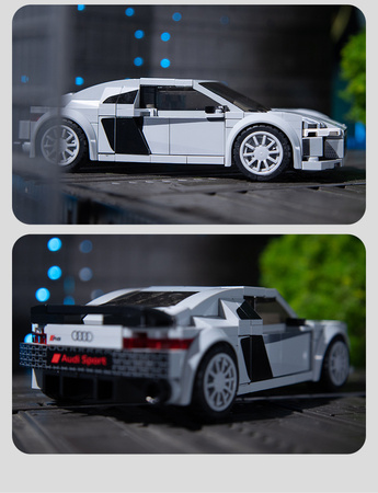 Klocki konstrukcyjne CaDA wyścigówka Samochód wyścigowy Audi R8 Coupe Auto sportowe 199 elementów