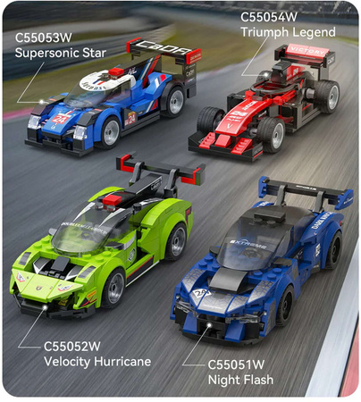 Klocki Konstrukcyjne CaDA Zielony Samochód miejski Velocity Hurricane 165 elementów