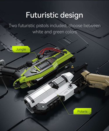 Klocki Konstrukcyjne CaDA broń Pistolety Laserowe dwupak 1408 elementów