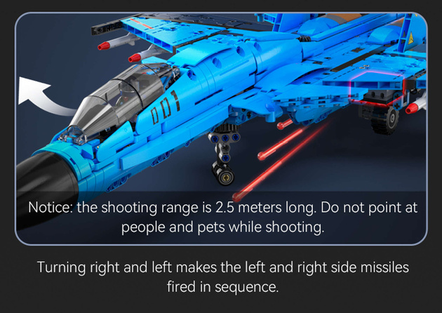 Klocki konstrukcyjne CaDA Model myśliwca J-15 Flying Shark Casci 67 cm Samolot myśliwski 1481 elementów
