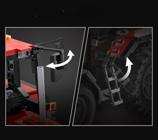 Klocki konstrukcyjne CaDA Zdalnie sterowany duży traktor Ciągnik rolniczy Maszyna Pojazd RC 1675 elementów