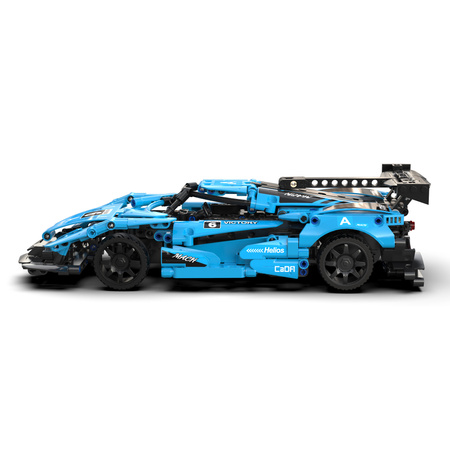 Klocki konstrukcyjne CaDA Zdalnie sterowany samochód sportowy 39 cm Auto wyścigowe Helios Wyścigówka Dual Mode RC Światła LED 419 elementów