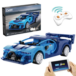 Klocki konstrukcyjne CaDA Zdalnie sterowany samochód Auto wyścigowe Wyścigówka Pojazd RC Blue Race Car Dual Mode 325 elementów