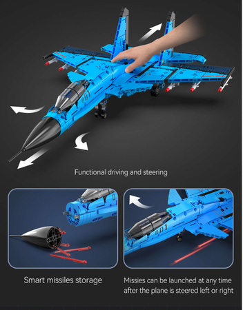 Klocki konstrukcyjne CaDA Model myśliwca J-15 Flying Shark Casci 67 cm Samolot myśliwski 1481 elementów