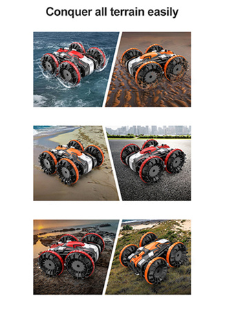 Double Eagle E382-003 Zdalnie sterowany pojazd amfibia terenowy jeździ pływa czerwony