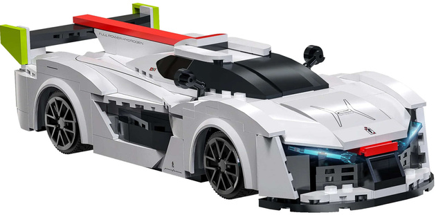 Klocki konstrukcyjne CaDA Samochód zdalnie sterowany Auto wyścigowe 20 cm Biały Pininfarina H2 Speed Pojazd 296 elementów RC Dual Mode