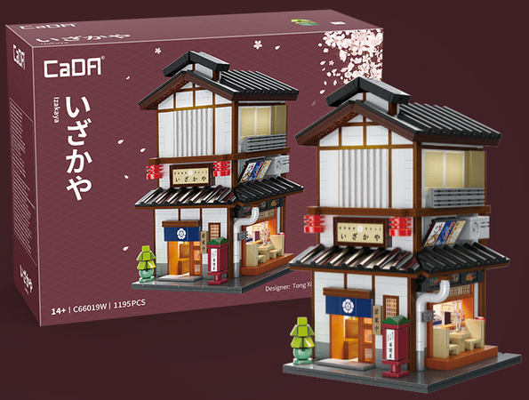 Klocki Konstrukcyjne CaDA Budynek Izakaya gospoda w japońskim stylu światło LED 1195 elementów C66019W