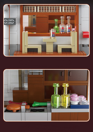 Klocki Konstrukcyjne CaDA Budynek Izakaya gospoda w japońskim stylu światło LED 1195 elementów C66019W