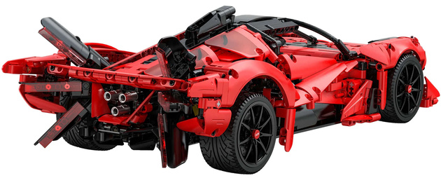 Klocki konstrukcyjne CaDA Zdalnie sterowany duży samochód sportowy 47 cm Auto z napędem Power System Pro APE Supercar Światło LED RC 1823 elementy