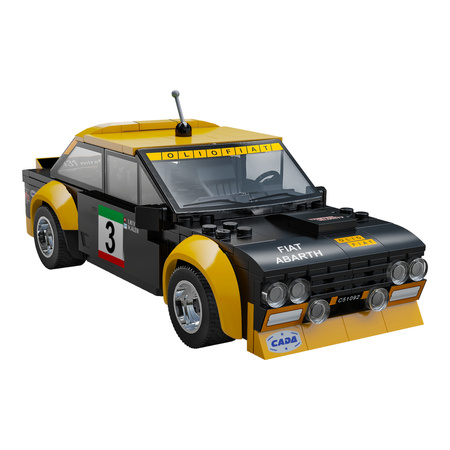 Klocki konstrukcyjne CaDA Samochód zdalnie sterowany Auto wyścigowe 20 cm Czarny Fiat Abarth 131 Pojazd 216 elementów RC Dual Mode