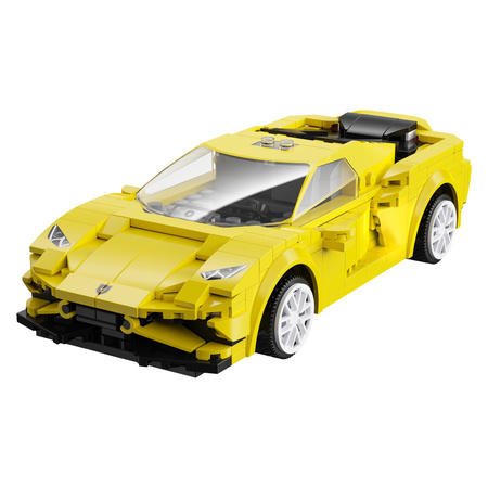 Klocki konstrukcyjne CaDA Samochód zdalnie sterowany Auto wyścigowe 20 cm żółty EVO Race Car Pojazd 289 elementów RC Dual Mode