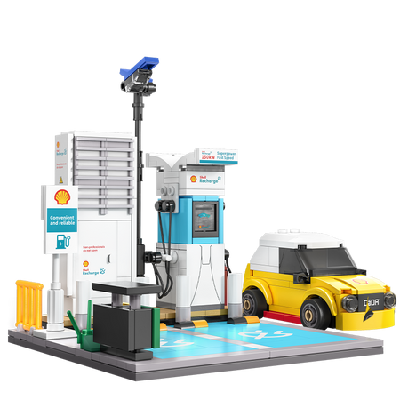 Klocki Konstrukcyjne CaDA Budynek Shell Stacja do ładowania samochodów 308 elementów