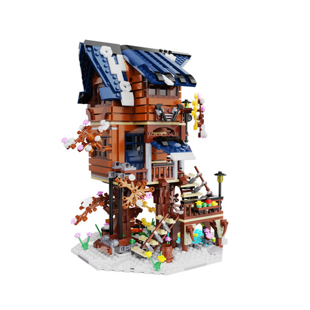 Klocki konstrukcyjne CaDA Zestaw Cztery Pory Roku Świecący domek na drzewie 1155 elementów światło LED