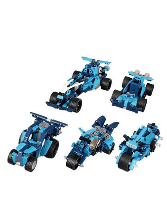 Klocki CaDA 6w1 zestaw klocków konstrukcyjnych Blue Phantom Niebieski pojazd kaskaderski 509 elementów Samochód Auto Motor Motocykl Napęd pull-back STEAM