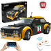 Klocki konstrukcyjne CaDA Samochód zdalnie sterowany Auto wyścigowe 20 cm Czarny Fiat Abarth 131 Pojazd 216 elementów RC Dual Mode
