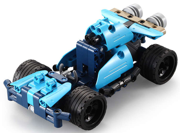 Klocki CaDA 6w1 zestaw klocków konstrukcyjnych Blue Phantom Niebieski pojazd kaskaderski 509 elementów Samochód Auto Motor Motocykl Napęd pull-back STEAM