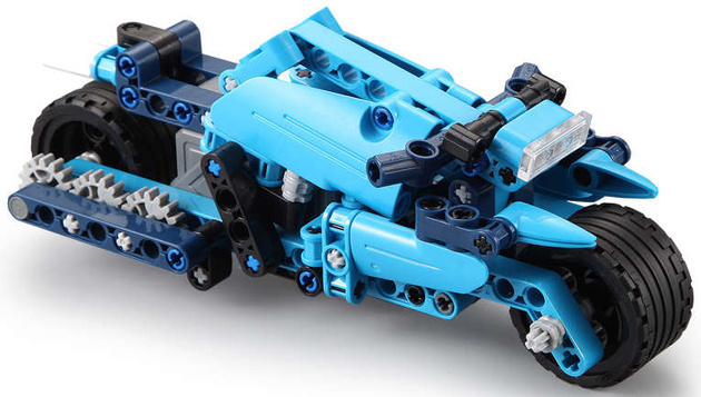 Klocki CaDA 6w1 zestaw klocków konstrukcyjnych Blue Phantom Niebieski pojazd kaskaderski 509 elementów Samochód Auto Motor Motocykl Napęd pull-back STEAM