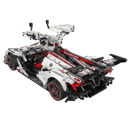 Klocki Konstrukcyjne CaDA Zdalnie sterowane duże auto sportowe 60 cm 1:8 Biała wyścigówka Samochód wyścigowy RC 4449 elementów