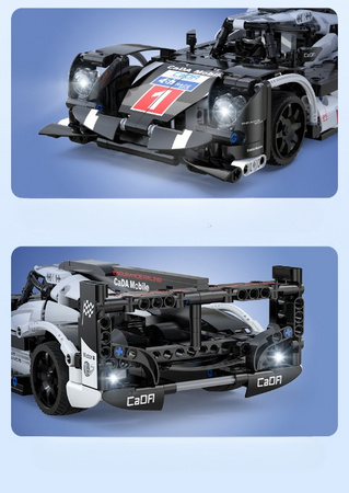 Klocki konstrukcyjne CaDA Zdalnie sterowane duże auto sportowe 31 cm Samochód GT Sport Car 427 elementów RC Światło LED Dual Mode