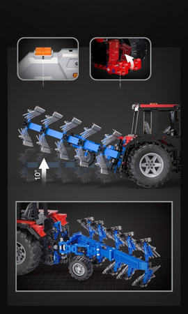 Klocki konstrukcyjne CaDA Zdalnie sterowany duży traktor Ciągnik rolniczy Maszyna Pojazd RC 1675 elementów